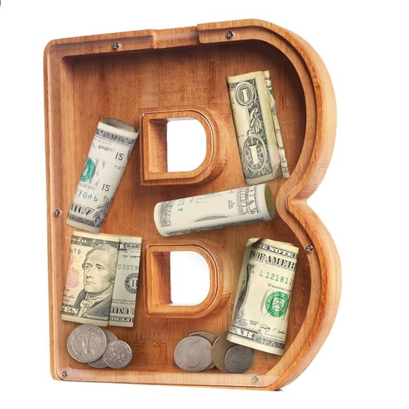 ✨BNWT - Wood Letter Piggy-Bank for Kids - Letter B✨ - Picture 2 of 5